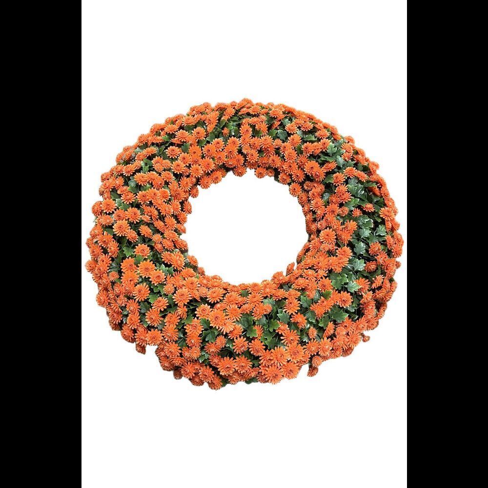 Wicker Park 24" Faux Floral Wreath Pumpkin Multi